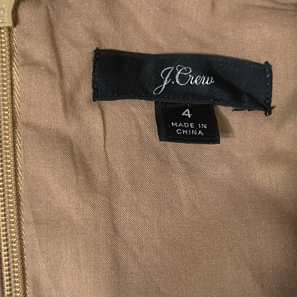 J. Crew Tan Faux Wrap Crisp 100% Cotton Midi Dress - Picture 10 of 12